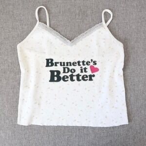 floral brunettes do it better lace trim cami